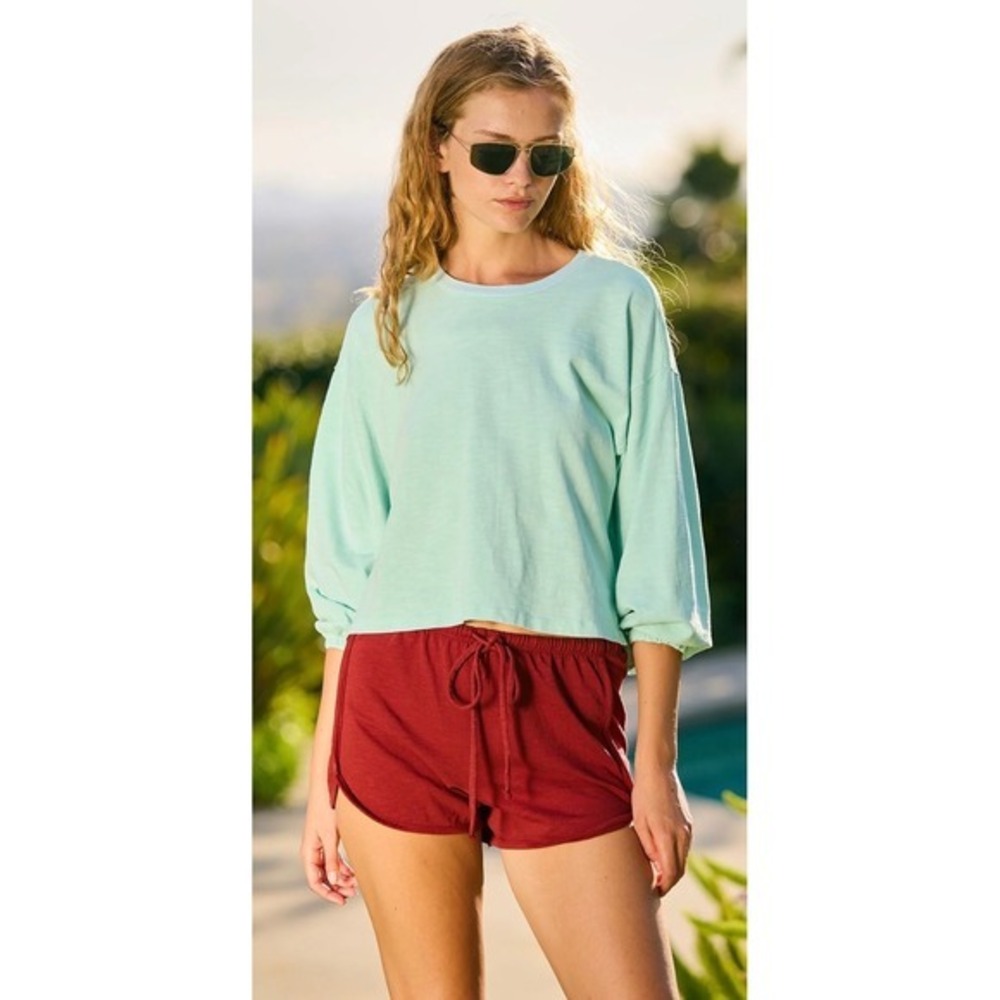 Sundry sculpture COTTON JERSEY sweatshirt balloon sleeve NWOT
